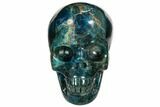 Polished, Bright Blue Apatite Skull #107219-1